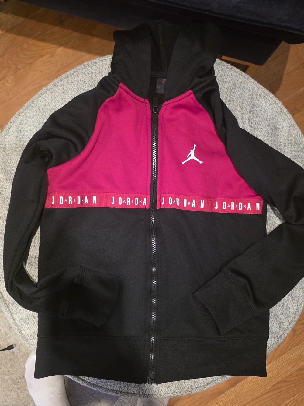 Jordan Kids' Black & Red Full-Zip Hoodie Jacket